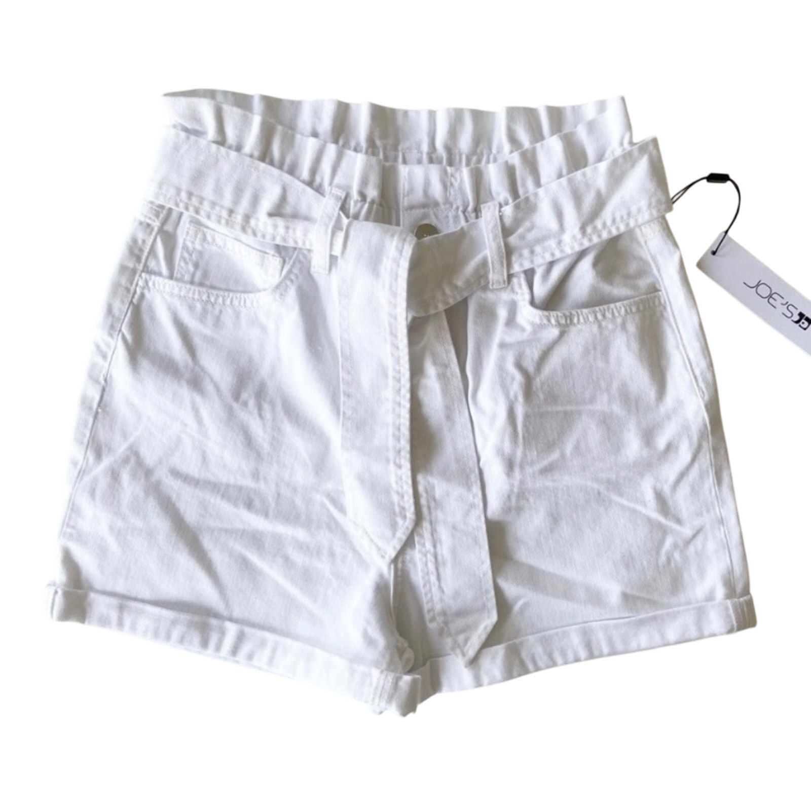 Joe’s Jeans Brinkley White High Rise Paperbag Shorts